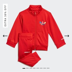 ADICOLOR TRACK SUIT NWT adidas kids tracksuit original red